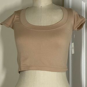 Free people beige crop top